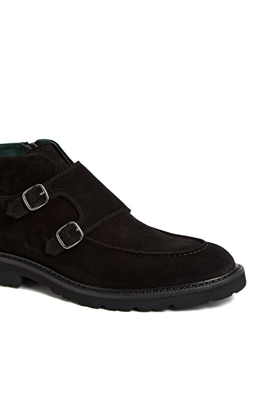 Siyah Toka Detaylı Erkek Deri Bot