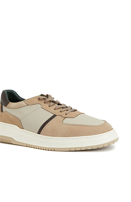 Bej Erkek Deri Sneaker