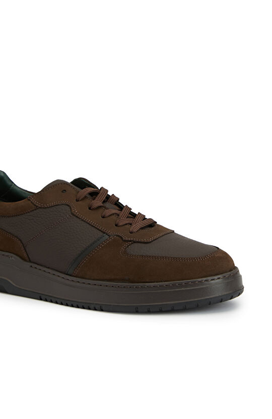 Kahverengi Erkek Deri Sneaker