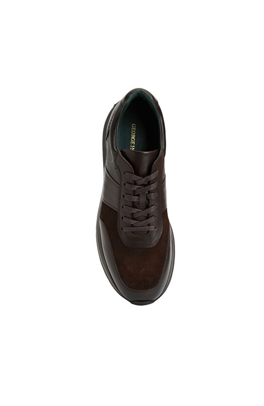 Kahverengi Erkek Deri Sneaker