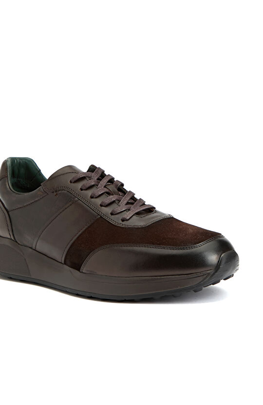 Kahverengi Erkek Deri Sneaker