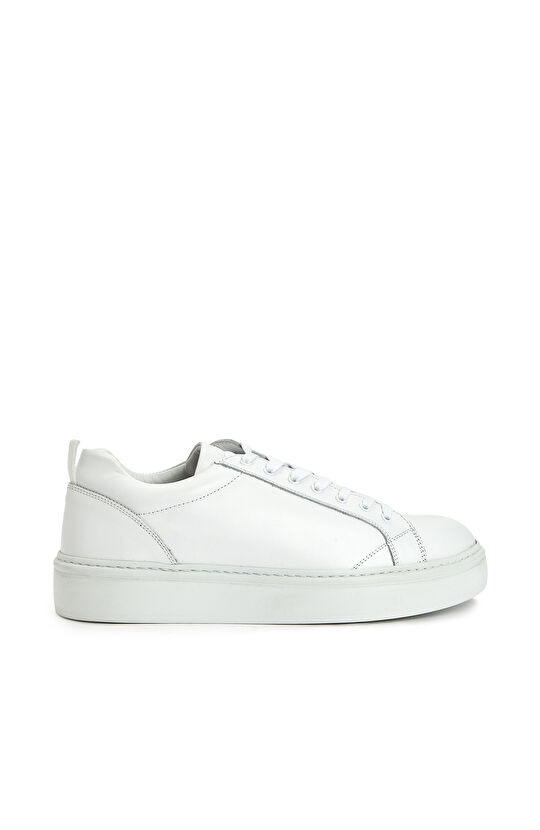 Beyaz Erkek Deri Sneaker
