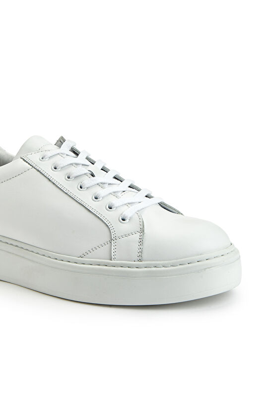 Beyaz Erkek Deri Sneaker