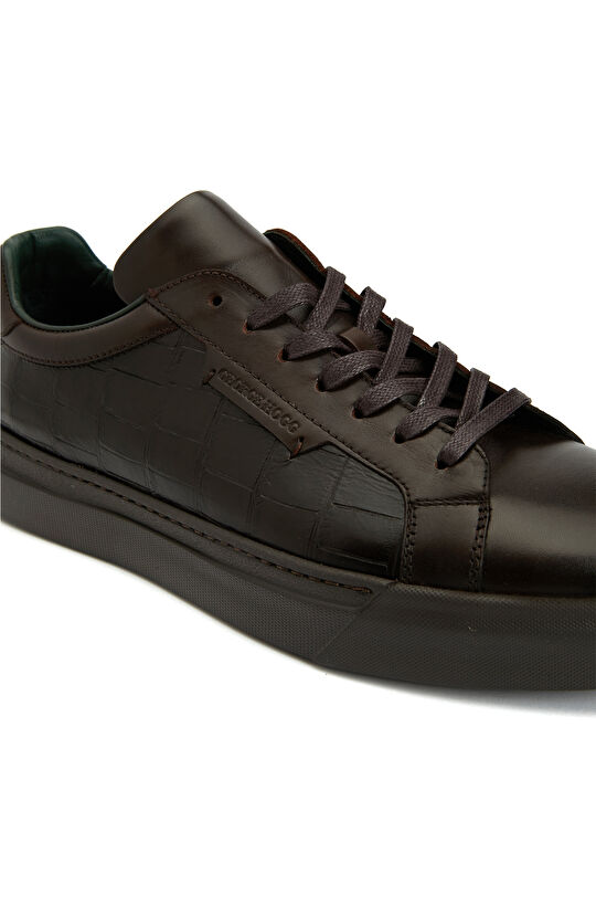 Kahverengi Erkek Deri Sneaker