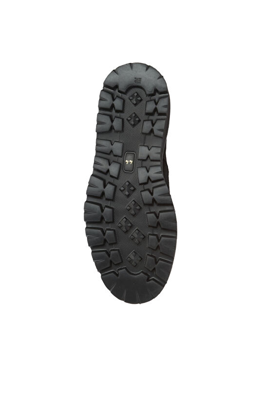 Siyah Saraç Detaylı Erkek Süet Ayakkabı