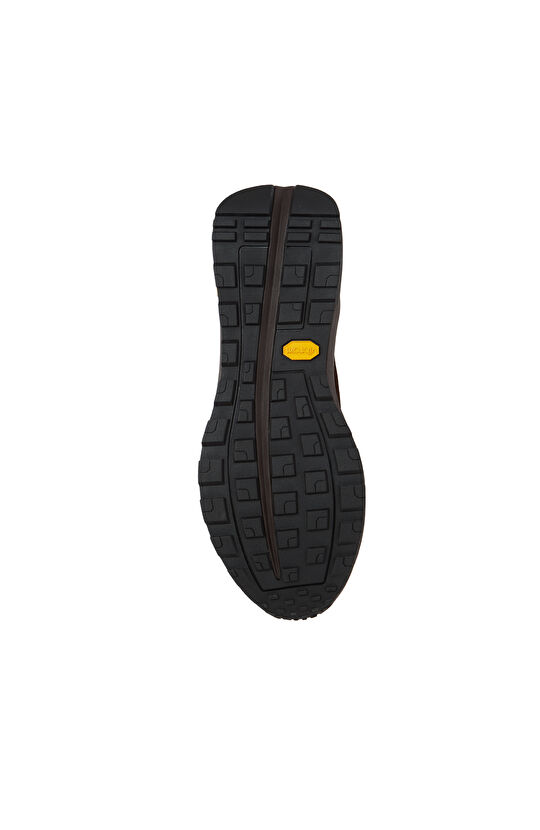 Kahverengi Vibram Taban Detaylı Erkek Deri Sneaker
