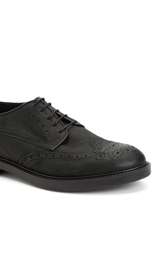 Siyah Zımbalı Erkek Deri Ayakkabı