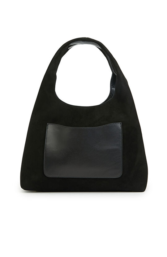 Siyah Kadın Büyük Süet Çanta