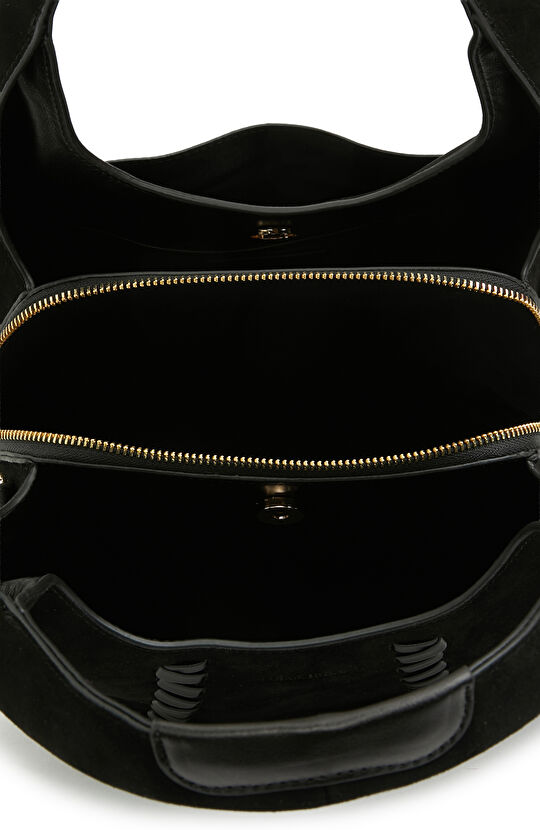 Siyah Kadın Büyük Süet Çanta