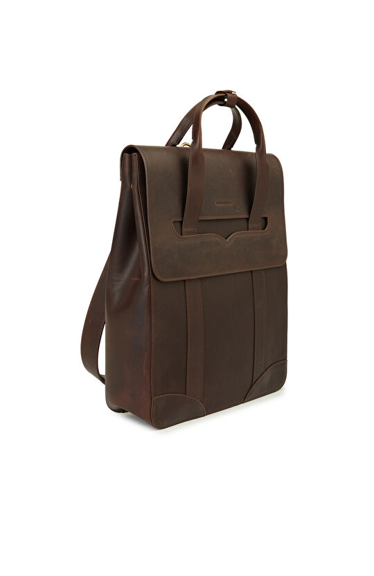 Kahverengi Erkek Deri Sırt Çantası