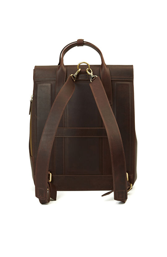 Kahverengi Erkek Deri Sırt Çantası