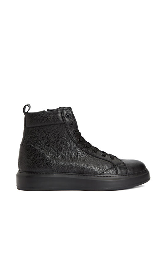 Siyah Erkek Deri Sneaker Bot