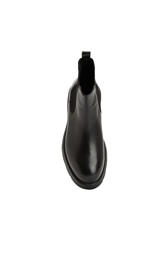 Siyah Erkek Chelsea Deri Bot