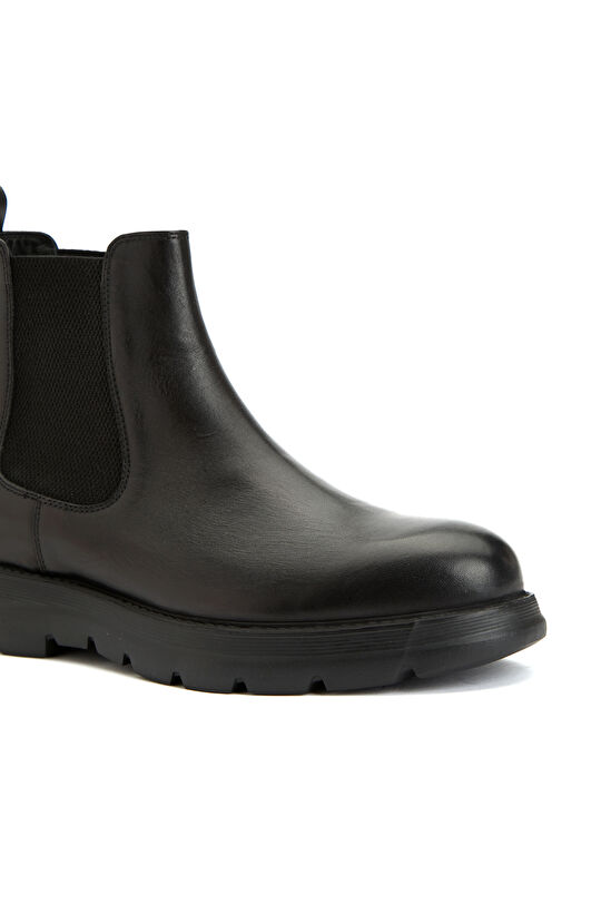 Siyah Erkek Chelsea Deri Bot