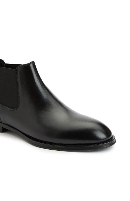Siyah Erkek Chelsea Deri Bot