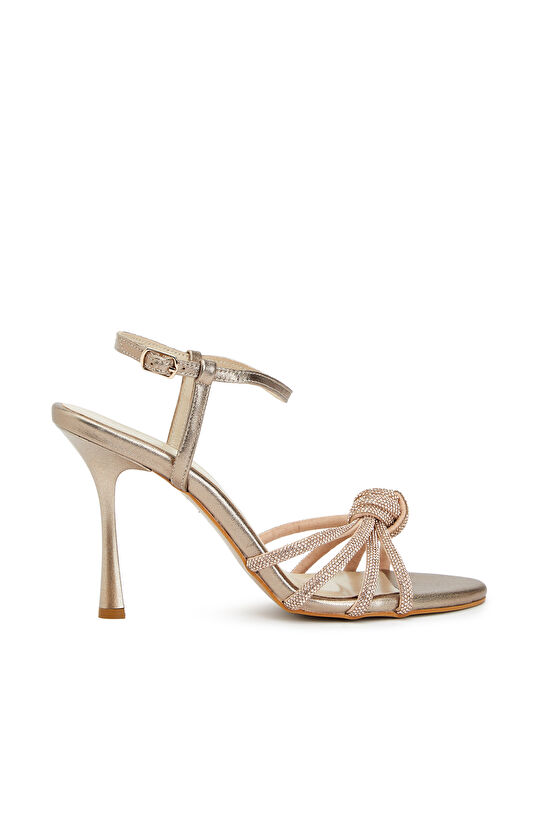 Gold Bantlı Kadın Abiye Sandalet