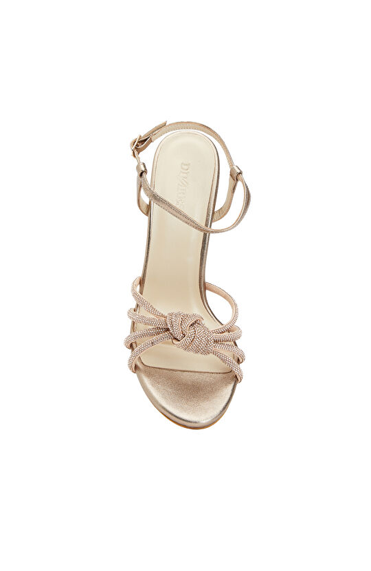 Gold Bantlı Kadın Abiye Sandalet