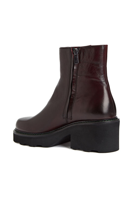 Bordo Kadın Deri Bot