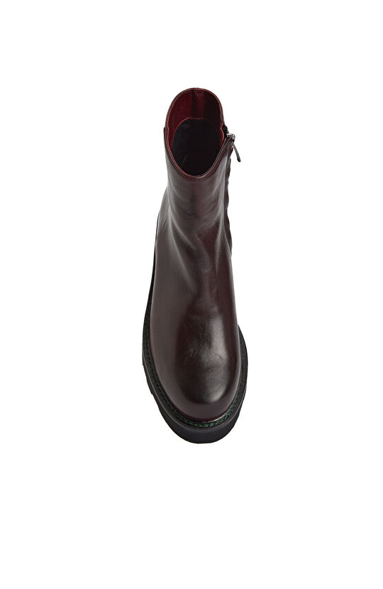 Bordo Kadın Deri Bot