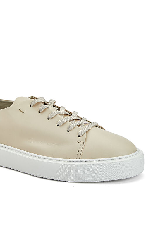 Bej Erkek Deri Sneaker