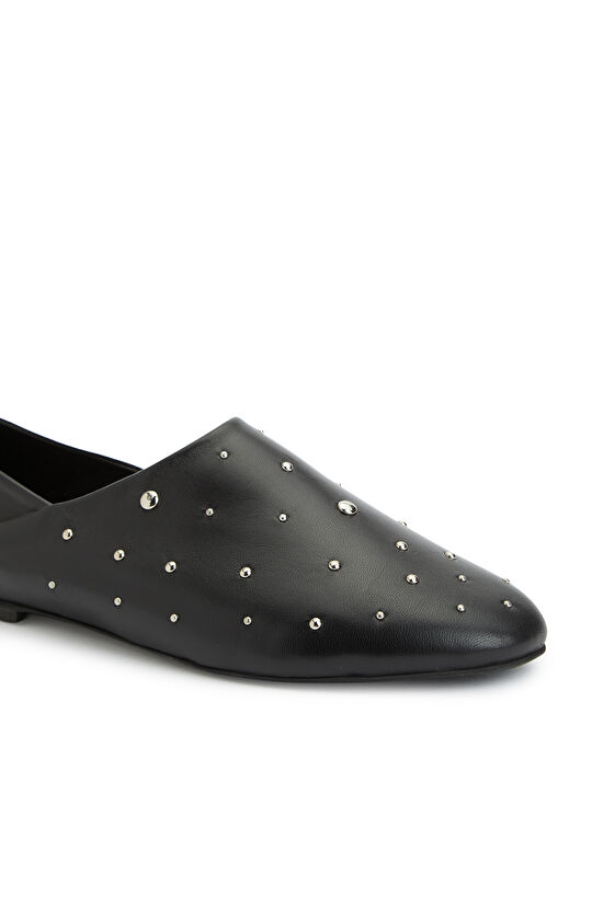 Siyah Kadın Deri Babet