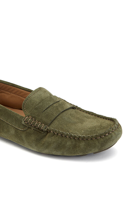 Açık Haki Erkek Süet Loafer