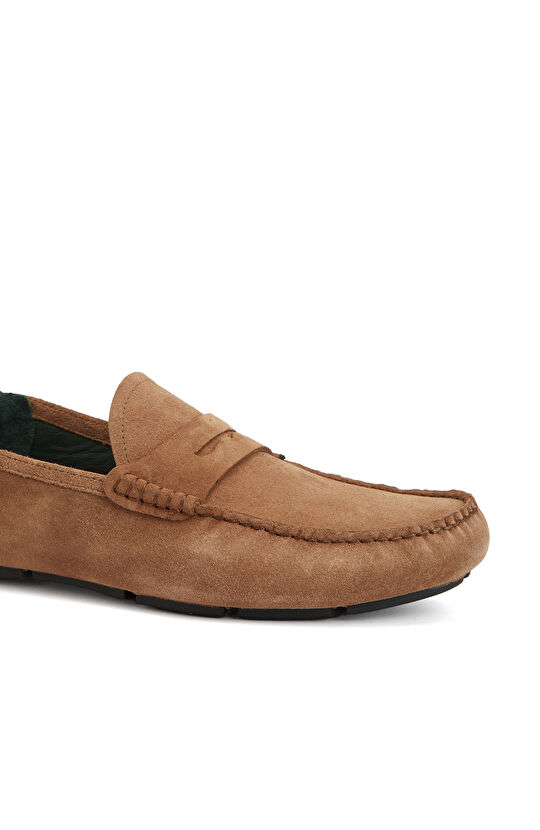 Kahverengi Erkek Deri Driver Loafer