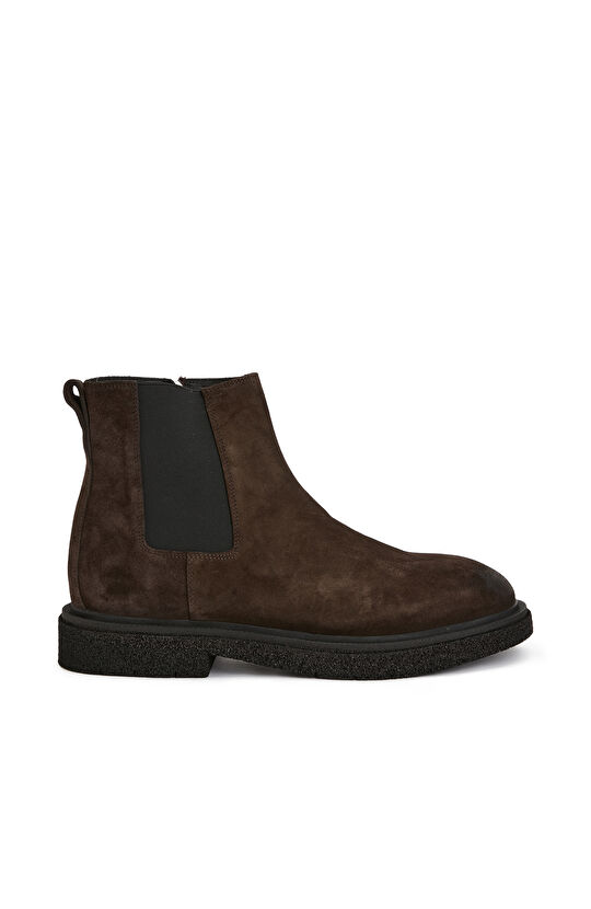 Kahverengi Erkek Süet Deri Chelsea Bot