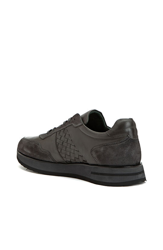 Antrasit Erkek Deri Sneaker