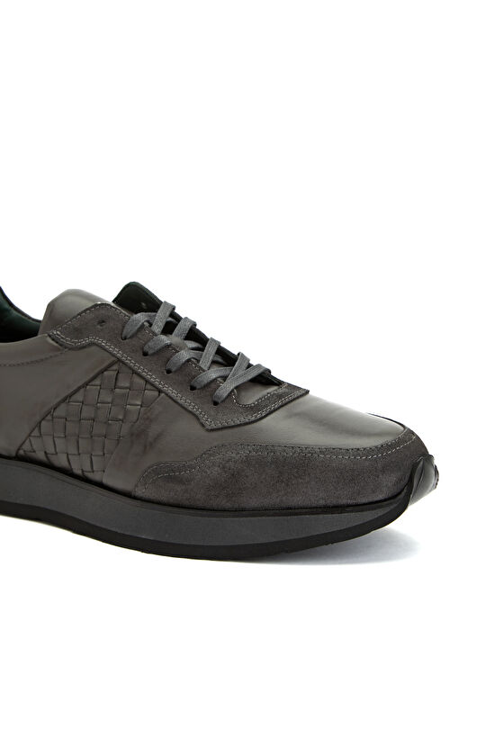 Antrasit Erkek Deri Sneaker