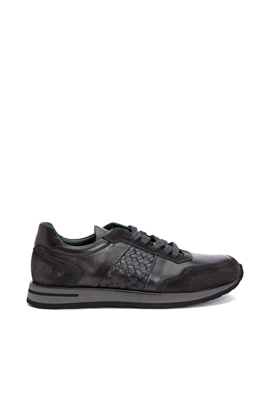 Antrasit Erkek Deri Sneaker