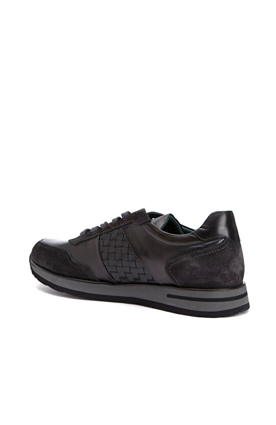 Antrasit Erkek Deri Sneaker