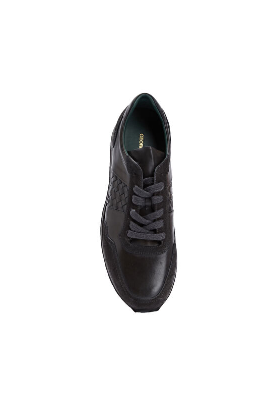 Antrasit Erkek Deri Sneaker