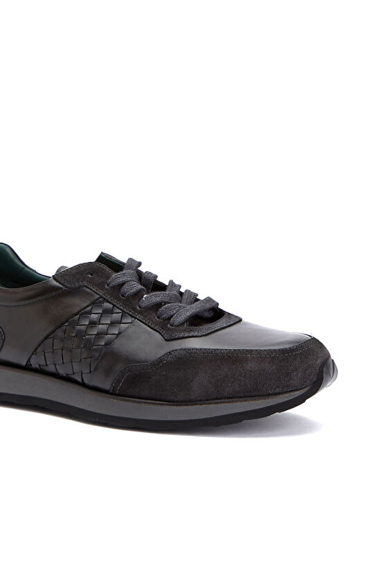 Antrasit Erkek Deri Sneaker