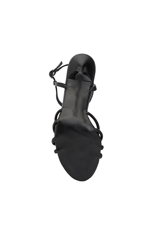 Siyah Bantlı Kadın Abiye Sandalet