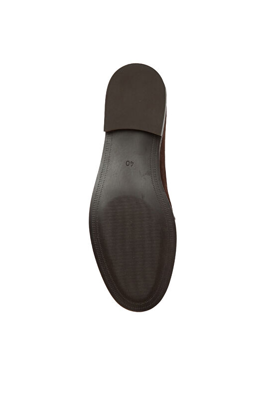 Acı Kahve Kadın Bantlı Süet Loafer