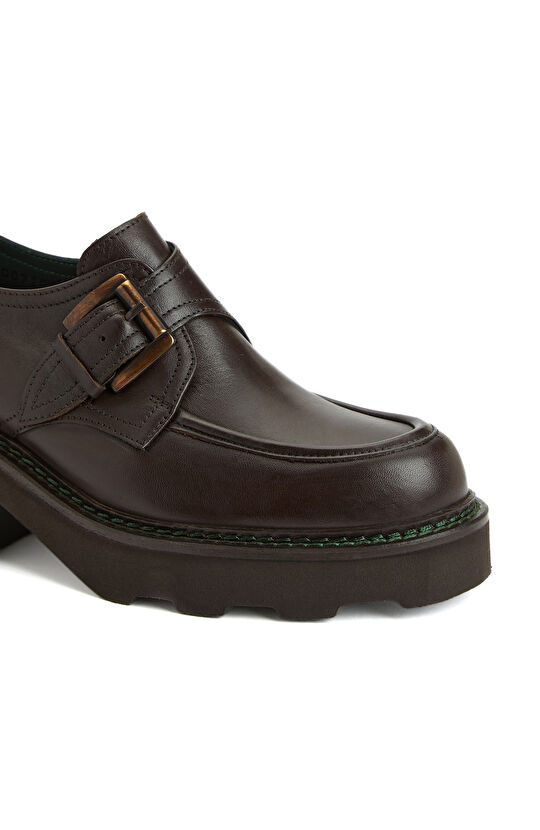 Kahverengi Kadın Deri Ayakkabı