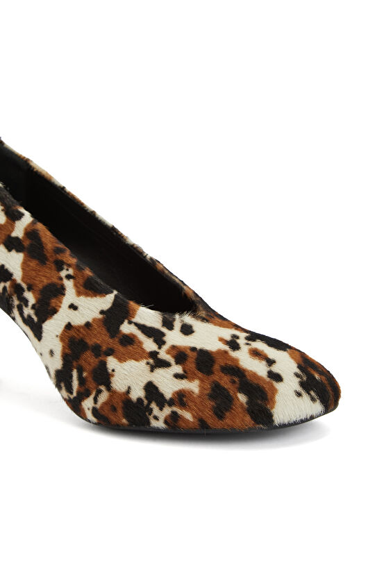 Siyah Bej Topuklu Ayakkabı