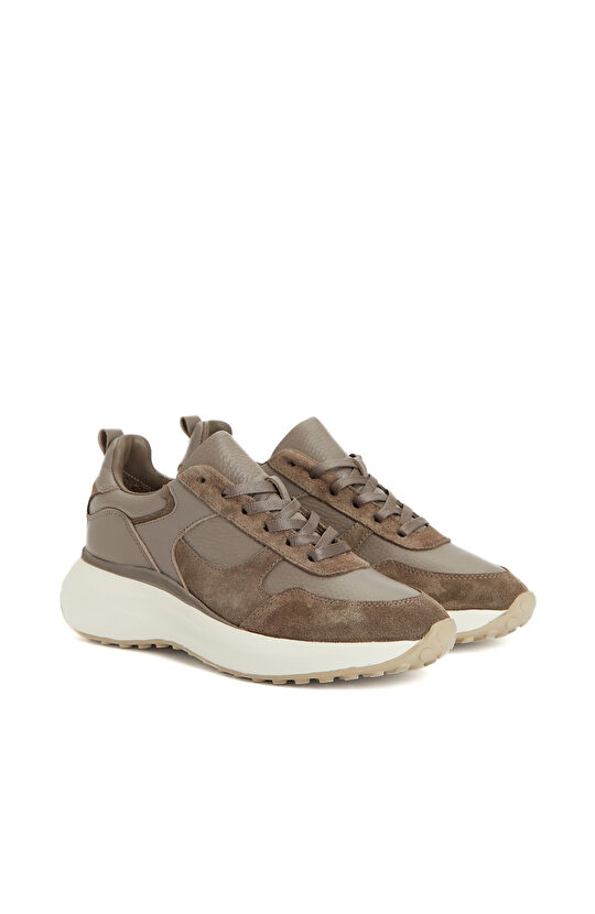 Vizon Kadın Deri Sneaker