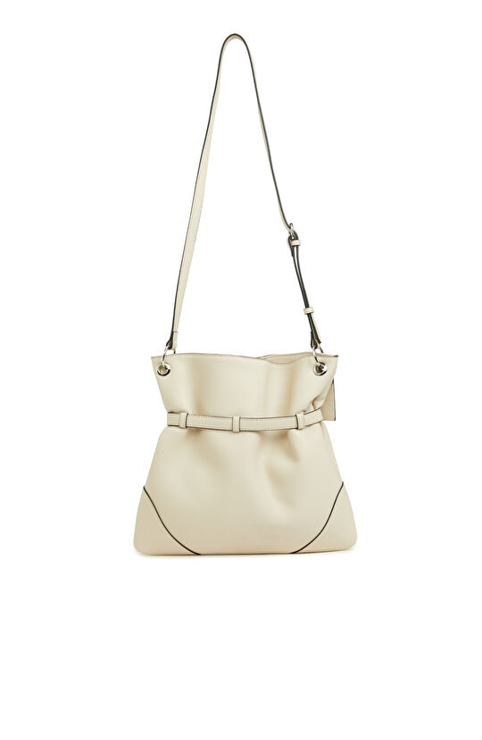 Bej Suni Deri Kadın Bucket Çanta