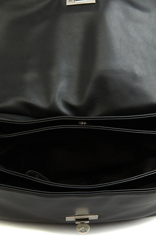 Siyah Uzun Askılı Kadın Suni Deri Çanta