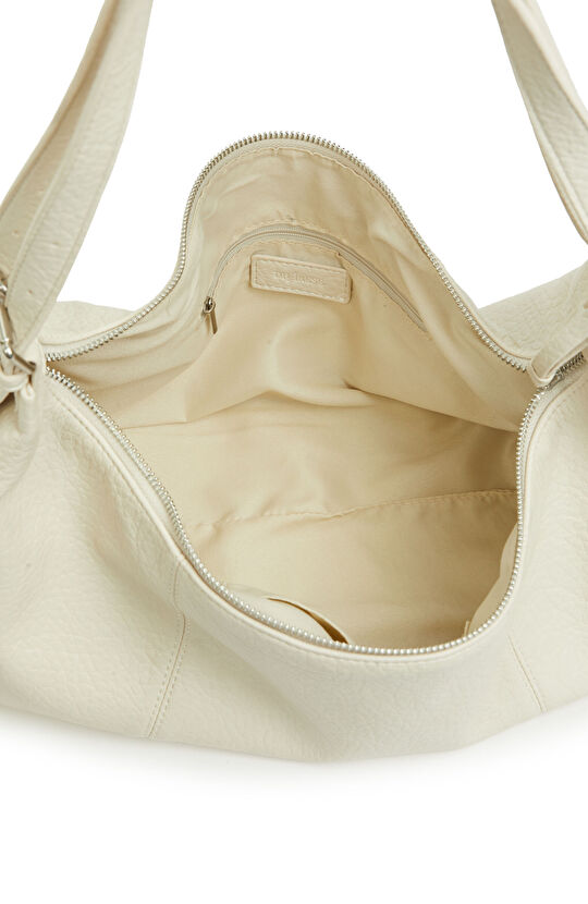 Bej Kadın Deri Shopper Çanta