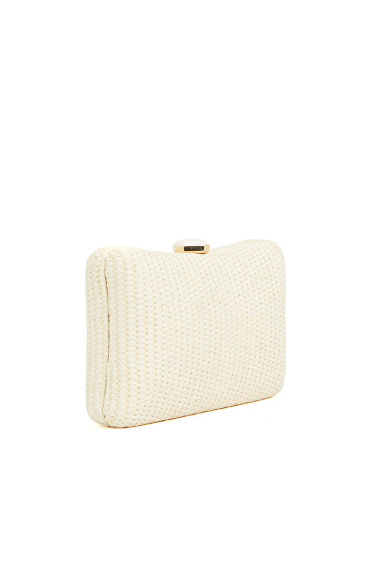 Bej Kadın Hasır Clutch