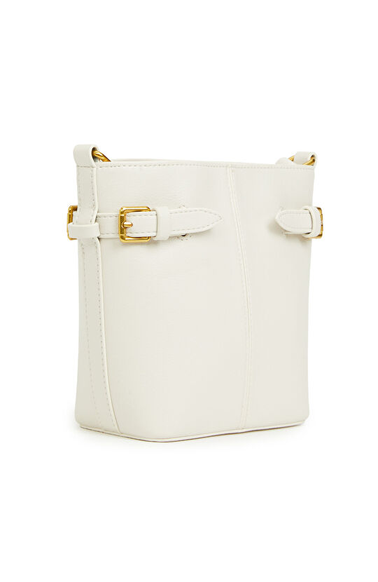 Bej Kadın Deri Bucket Çanta