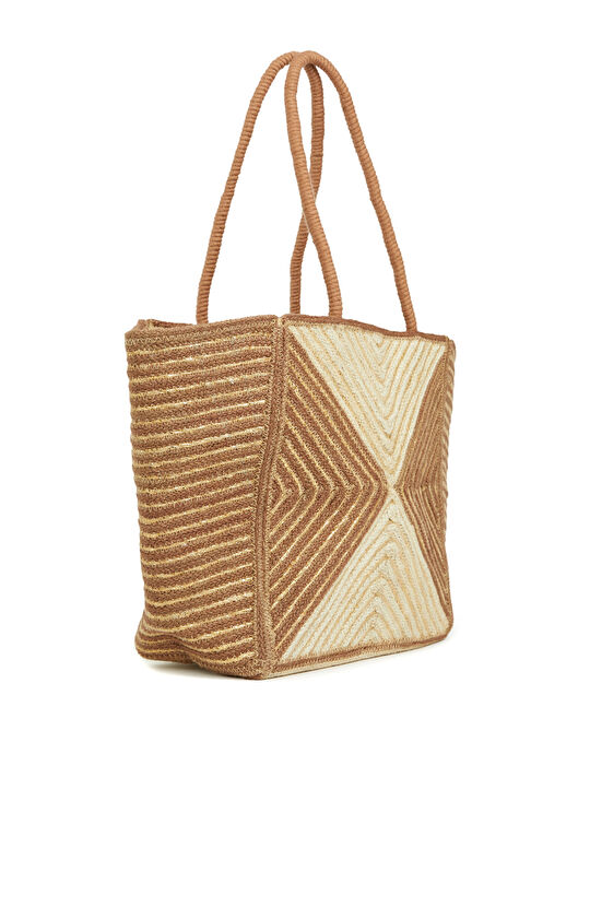 Natural Patterned Women's Straw Bag