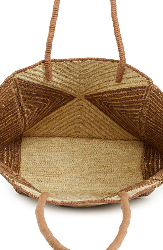 Natural Patterned Women's Straw Bag