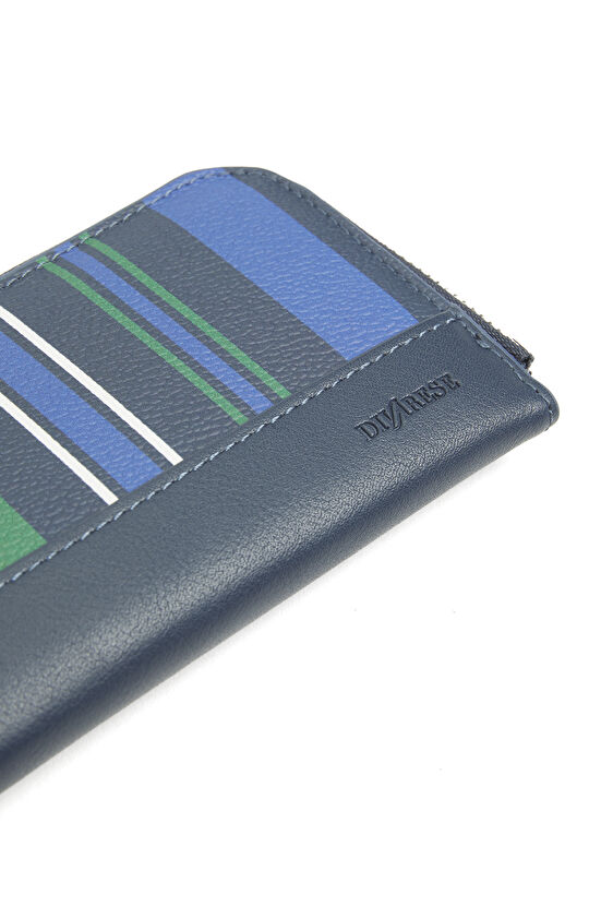 Lacivert Çizgili Kadın Cüzdan