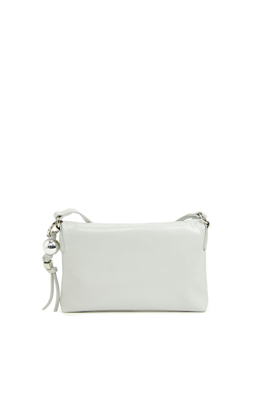 Gri Kilit Detaylı Kadın Deri Çanta