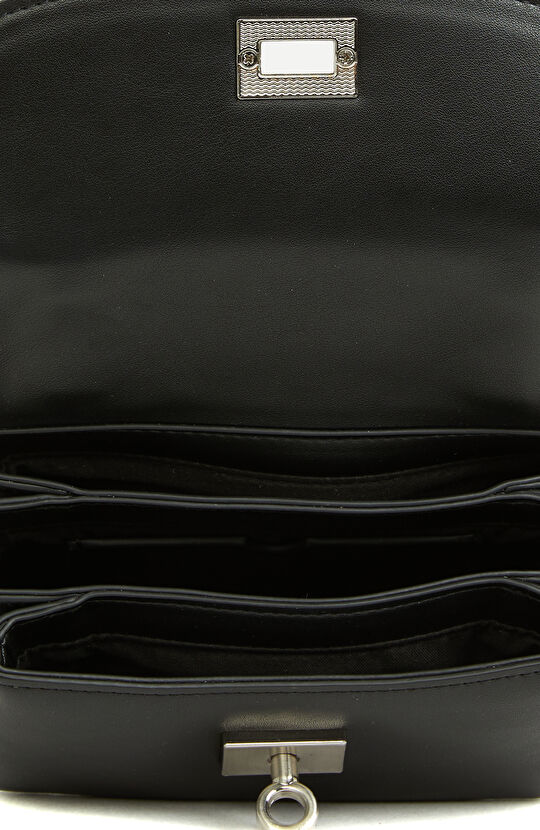 Siyah Çapraz Askılı Mini Kadın Deri Çanta