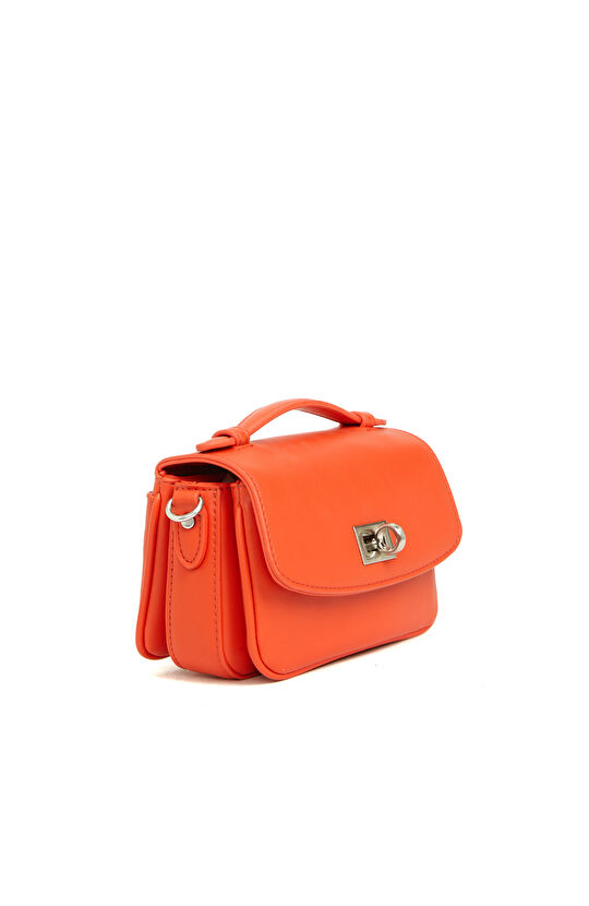 Nar Çiçeği Çapraz Askılı Mini Kadın Deri Çanta